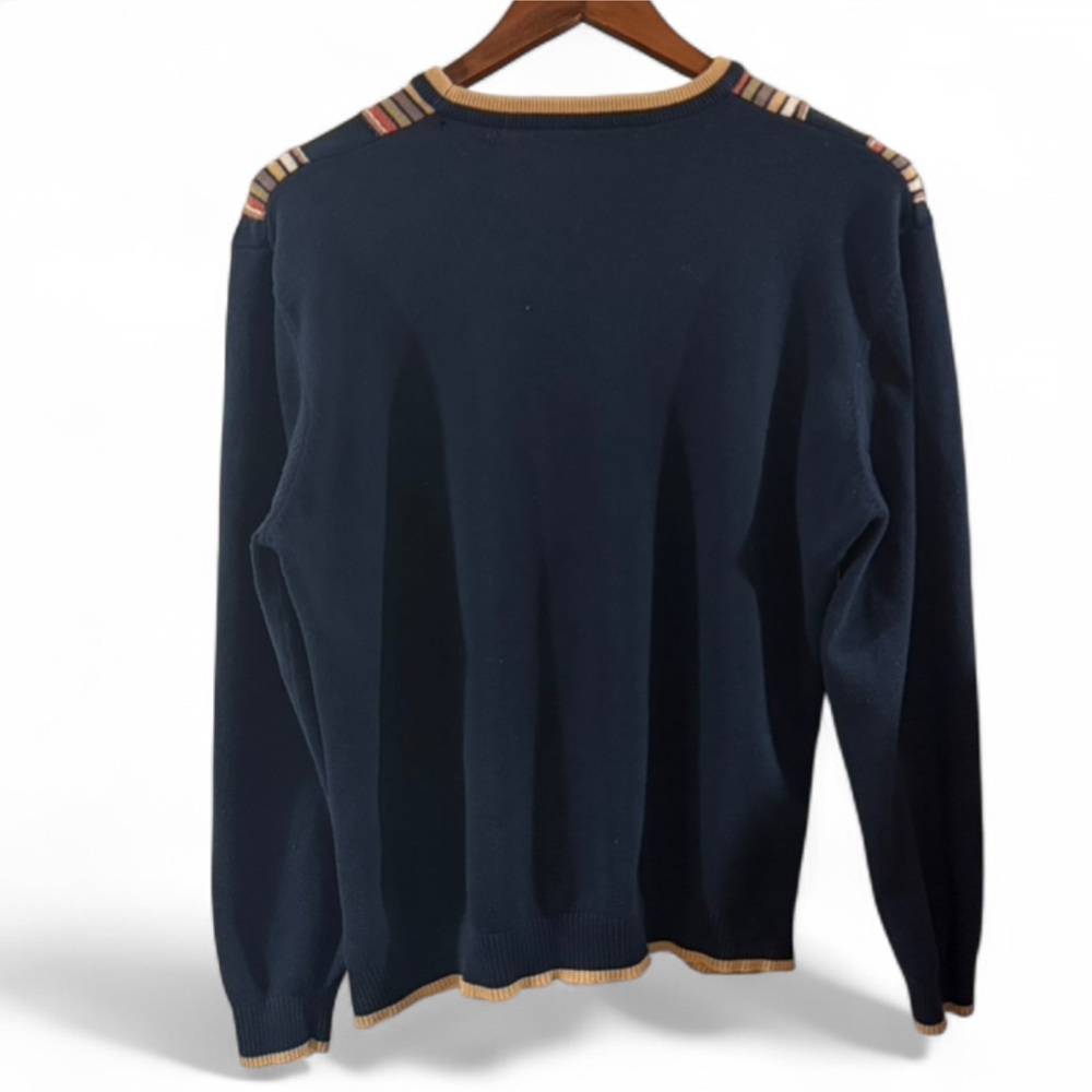 VTG Coogi-Style 3D Design Navy Crewneck Sweater Size Men’s Large - Picture 5 of 9